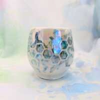 Porcelain Green Honeycomb Bee Mug thumbnail