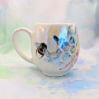 Porcelain Rainbow Honeycomb Bee Mug thumbnail