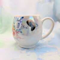 Porcelain Rainbow Honeycomb Bee Mug thumbnail