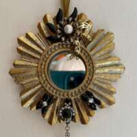 Black Jewelled Mirror Hanging Ornament thumbnail