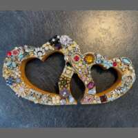 Double Heart Jewelled Ornament thumbnail