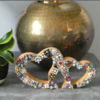 Double Heart Jewelled Ornament thumbnail
