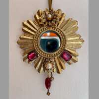 Red Jewelled Mirror Hanging Ornament thumbnail