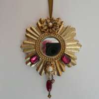 Red Jewelled Mirror Hanging Ornament thumbnail