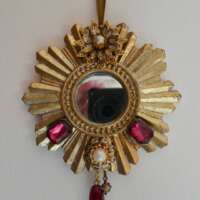 Red Jewelled Mirror Hanging Ornament thumbnail