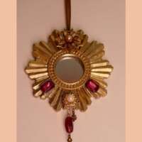 Red Jewelled Mirror Hanging Ornament thumbnail