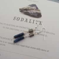 Celtic Drop Earrings with Sodalite thumbnail