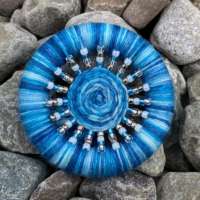 Dorset Button Brooch - Blue thumbnail