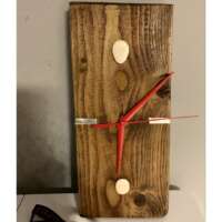 Driftwood Clock with Red Hands thumbnail