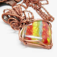 Dichroic Glass Heart Shaped Necklace thumbnail
