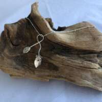 Solid Silver Flower and Leaf Twist Pendant thumbnail