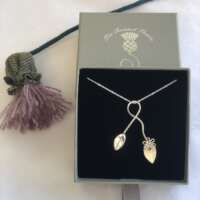 Solid Silver Flower and Leaf Twist Pendant thumbnail