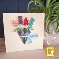 Quilled "Mothers Day" Flower Posy Greeting Card thumbnail