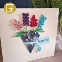 Quilled "Mothers Day" Flower Posy Greeting Card thumbnail