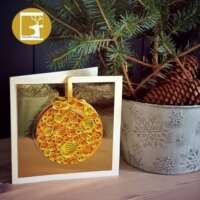 Quilled "Gold Bauble Decoration" Christmas Card thumbnail