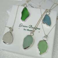 Sterling Silver Sea Glass Bezel Necklace thumbnail