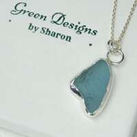 Sterling Silver Sea Glass Bezel Necklace thumbnail