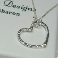 Silver Hammered Heart Necklace thumbnail