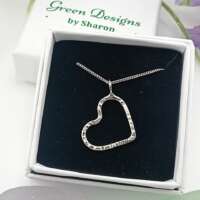 Silver Hammered Heart Necklace thumbnail