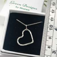 Silver Hammered Heart Necklace thumbnail