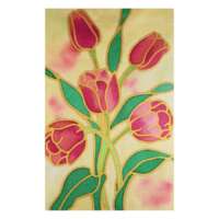 Tulips Hand Painted Silk Card thumbnail