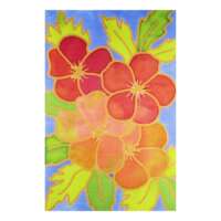 Garden Flowers Hand Painted Silk Card thumbnail