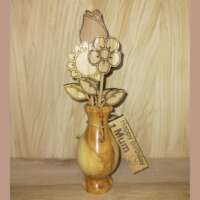 Wooden Flowers with Vase thumbnail