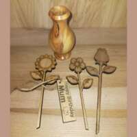 Wooden Flowers with Vase thumbnail