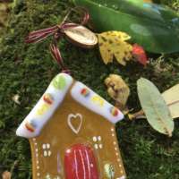 Gingerbread House Glass Decoration thumbnail