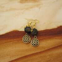 Celtic Earrings with Golden Obsidian thumbnail