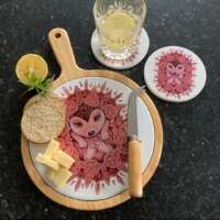 Celtic Hedgehog Wooden Cheeseboard and Coaster Set thumbnail