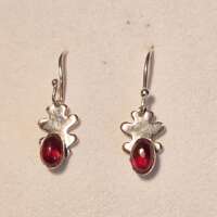 Garnet Oak Leaf Earrings thumbnail