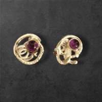 Organic Amethyst Silver Earrings thumbnail