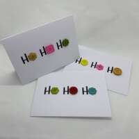 Ho Ho Ho Button Christmas Card thumbnail