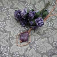 Rose Gold Plated Lepidolite Leaf Pendant thumbnail