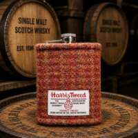 8oz Hip Flask with Autumnal Harris Tweed Sleeve thumbnail