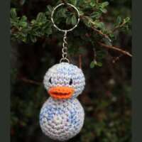 Blue and White Duck Key Ring thumbnail
