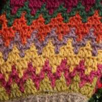 Multicoloured Alpaca Wool Mittens with Light Brown Cuff thumbnail