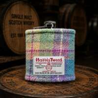 6oz Hip Flask with Pastel Harris Tweed Sleeve thumbnail