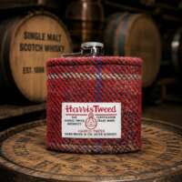 6oz Hip Flask with Red Harris Tweed Sleeve thumbnail