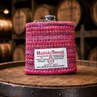 6oz Hip Flask with Red Stripe Harris Tweed Sleeve thumbnail