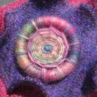 Harris Tweed Brooch - Purple/Red thumbnail