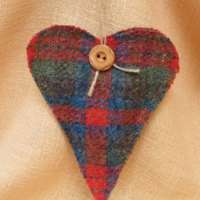 Harris Tweed Multi-coloured Heart Decoration thumbnail