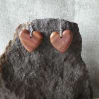Damson Heart Earrings thumbnail