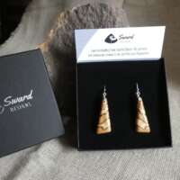 Light Spalted Beech Triangle Drop Earrings thumbnail