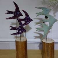 Purple Ceramic Swifts Sculpture thumbnail