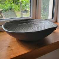 Black Stone Bowl With Green Tea Satin Glaze thumbnail