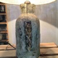 Stoneware Table Lamp with Hessian Shade thumbnail