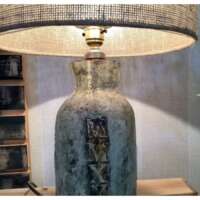 Stoneware Table Lamp with Hessian Shade thumbnail