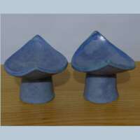 Pair of Blue Satin Glaze Candleholders thumbnail
